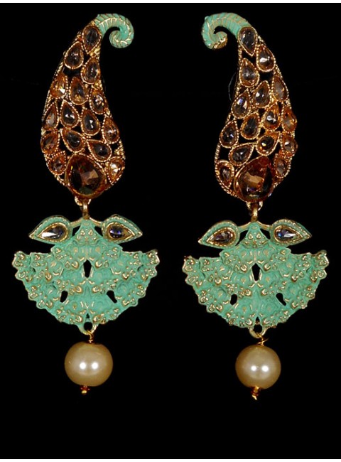 Reverse Ad Earrings With Meenakari Work